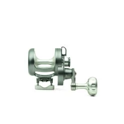 Seigler LG (Large Game) Left Hand Lever Drag Reel – Life Time Warranty Silver/Red