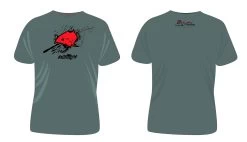 Ultimate Fishing Tee Shirt On The Rod Again Grey Zinc